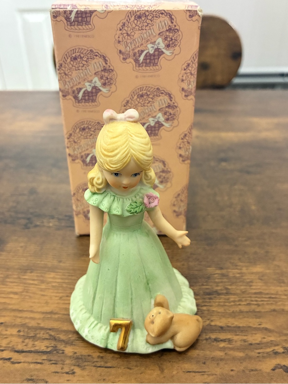 Enesco Growing Up Birthday Girls Year Seven Seventh Birthday Figurine